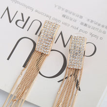 Load image into Gallery viewer, Long crystal earrings tassel earrings
