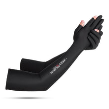 Load image into Gallery viewer, Sunscreen Gloves Arm Protection Summer Ice Silk Sleeve Driving Anti Slip Meituan Rider Half Finger Long Gloves
