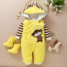 Load image into Gallery viewer, Children cotton baby clothes in the spring and autumn winter warm thick baby Jumpsuit newborn climb clothes clothes Kazakhstan

