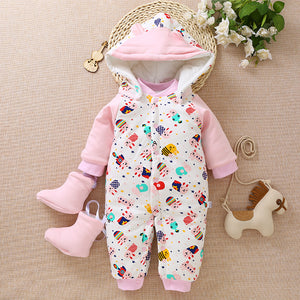Children cotton baby clothes in the spring and autumn winter warm thick baby Jumpsuit newborn climb clothes clothes Kazakhstan