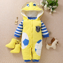 Load image into Gallery viewer, Children cotton baby clothes in the spring and autumn winter warm thick baby Jumpsuit newborn climb clothes clothes Kazakhstan
