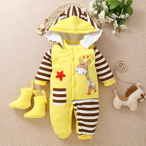 Children cotton baby clothes in the spring and autumn winter warm thick baby Jumpsuit newborn climb clothes clothes Kazakhstan