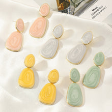 Load image into Gallery viewer, Geometric Oval Earrings Earrings Candy Color Dripping Earrings
