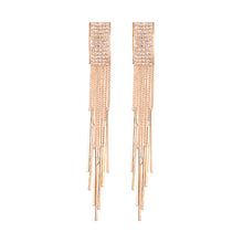 Load image into Gallery viewer, Long crystal earrings tassel earrings
