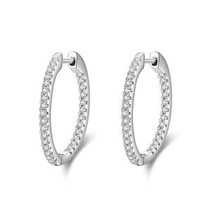 S925 Sterling Silver Earrings Female Inlaid Full Diamond Light Luxury Earring Ear Buckle