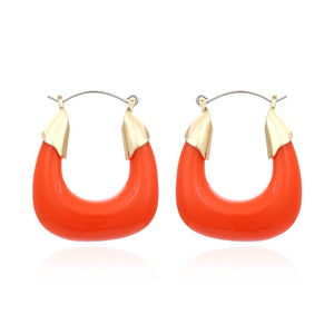 Designer Exaggerated Color Resin Earrings Retro U-shaped Acrylic Earrings Niche Cold Wind Earrings