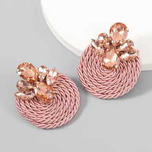 Load image into Gallery viewer, Polyester Stretch Thread Woven Round Earrings
