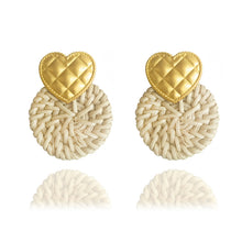 Load image into Gallery viewer, Round Rattan Braided Earrings Jewelry Multicolor Female Earrings
