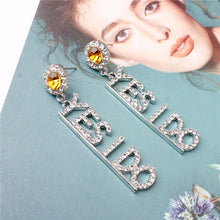 Load image into Gallery viewer, Temperament ear letter earrings
