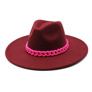 Men's And Women's Large Brim Wool Top Hat