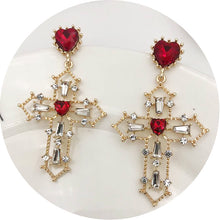 Load image into Gallery viewer, Ladies Cross Earrings
