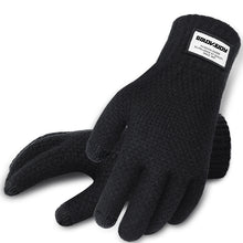 Load image into Gallery viewer, Men&#39;s autumn and winter knitted yarn driving outdoor plus velvet warm gloves
