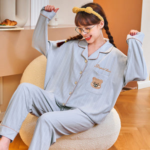 Pajamas Women's Long-sleeved Spring And Autumn Thin Section Net Red Cotton Cute