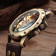 Load image into Gallery viewer, Mens Skeleton Steampunk Automatic Mechanical Watch
