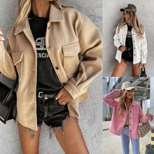 Load image into Gallery viewer, Fashion Solid Color Single-Breasted Woolen Coat
