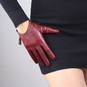 Fringed zipper short gloves