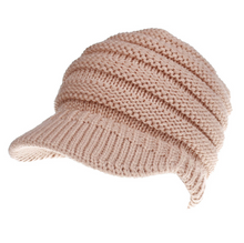 Load image into Gallery viewer, Knitted Baseball Cap Messy Bun Beanie Women Ponytail Beanies Autumn Winter Hats Female Soft Knitting Caps Warm Ladies Skullies
