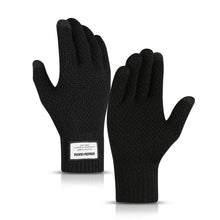 Load image into Gallery viewer, Men&#39;s autumn and winter knitted yarn driving outdoor plus velvet warm gloves
