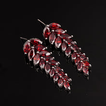 Load image into Gallery viewer, Fashion Zircon Tassel Wheat Ears Leaf Earrings
