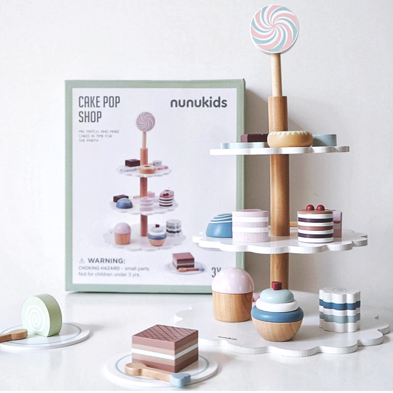 Girl's Birthday Gift Wooden Cake Toy
