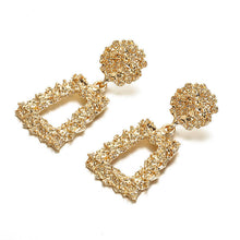 Load image into Gallery viewer, Metal earrings embossed floral earrings
