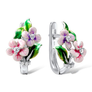 Flower Enamel Epoxy Earrings