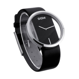 DOM Women Luxury Leather Strap Waterproof Quartz Watch