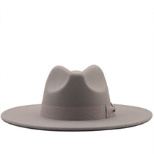 Load image into Gallery viewer, Jazz Top Hat Autumn And Winter New Men&#39;s And Women&#39;s Woolen Hats Simple Felt Big Brim Hat
