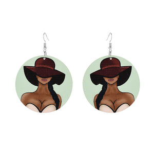 Printed Wooden Earrings Earrings