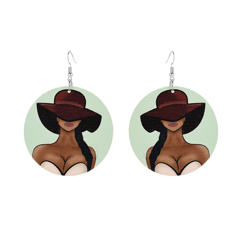Printed Wooden Earrings Earrings