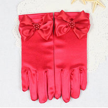 Load image into Gallery viewer, Flower Girl Long Gloves Children&#39;s Gloves Girls Bowknot Dress Gloves
