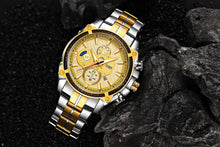 Load image into Gallery viewer, men&#39;&#39;s watch fake three eyes luminous men&#39;&#39;s watch fashion casual steel band waterproof watch t504g

