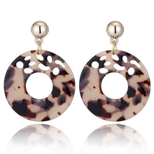 Load image into Gallery viewer, Leopard Earrings acrylic circle geometric Earrings
