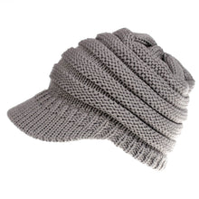 Load image into Gallery viewer, Knitted Baseball Cap Messy Bun Beanie Women Ponytail Beanies Autumn Winter Hats Female Soft Knitting Caps Warm Ladies Skullies
