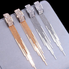 Load image into Gallery viewer, Long crystal earrings tassel earrings
