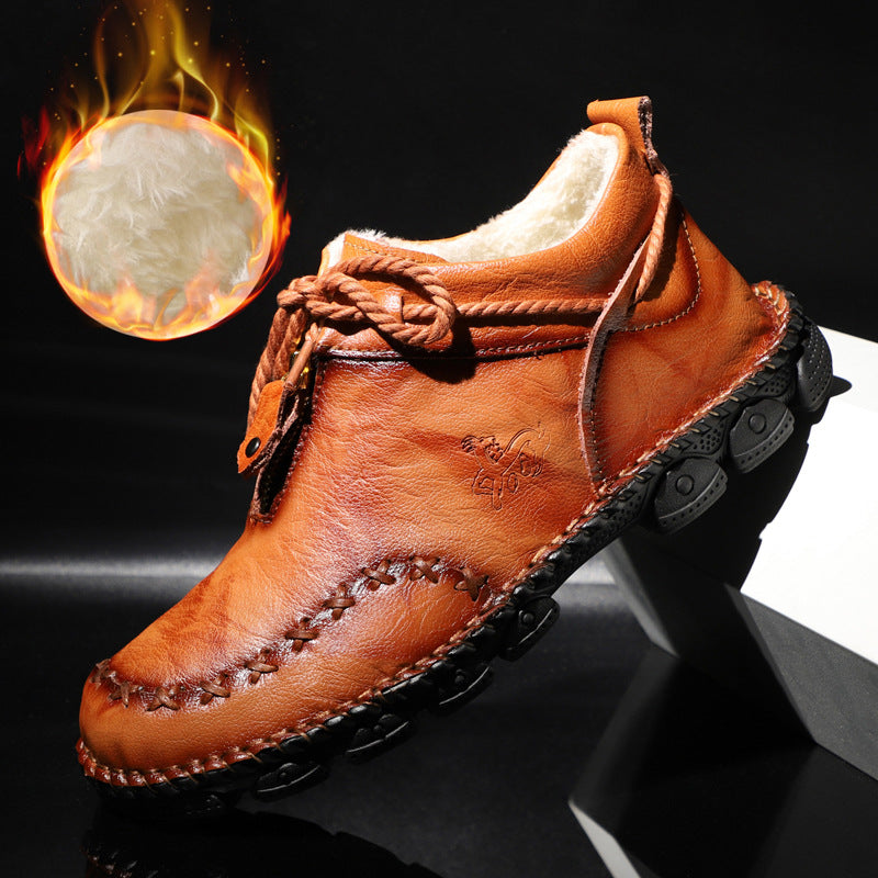 Middle Cut Martin Boots Men's Leather Boots Outdoor Casual Tooling Boots