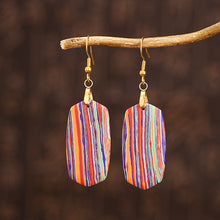 Load image into Gallery viewer, Earrings Boho Striped Emperor Stone Earrings Rainbow Color

