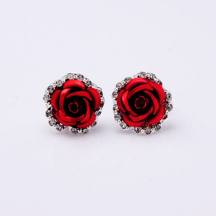 Earrings Source Wholesale Rose Flower Ear Clip Earrings