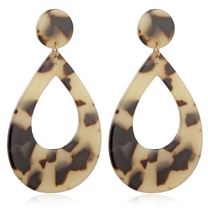 Leopard Earrings acrylic circle geometric Earrings