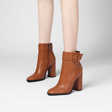 Load image into Gallery viewer, Belt Buckle Thick Heel Short Boots Women European And American Fashion Women&#39;s Boots

