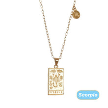 Load image into Gallery viewer, Tarot Necklace Popular Square Brand Retro Constellation Necklace
