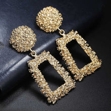 Load image into Gallery viewer, Metal earrings embossed floral earrings
