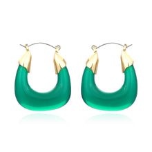 Load image into Gallery viewer, Designer Exaggerated Color Resin Earrings Retro U-shaped Acrylic Earrings Niche Cold Wind Earrings
