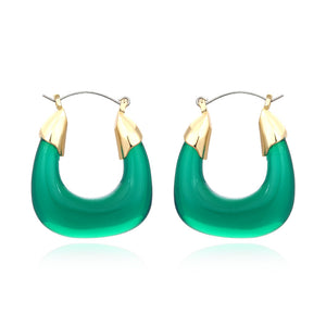 Designer Exaggerated Color Resin Earrings Retro U-shaped Acrylic Earrings Niche Cold Wind Earrings