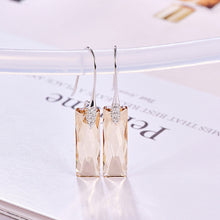 Load image into Gallery viewer, Rectangular geometric crystal earrings s925 sterling silver earrings
