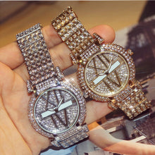 Load image into Gallery viewer, Luxury Diamond Women Watches Fashion Brand Stainless Steel Bracelet Wrist Watch Women Design Quartz Watch Clock relogio feminino
