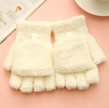 Load image into Gallery viewer, Ladies fleece flip fingerless gloves
