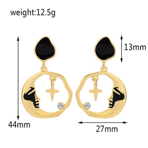 Fashion Earrings Round Moon Star Earrings