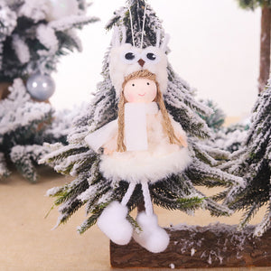 Christmas Cute Fabric Antler Plush Girl Decoration Ornaments