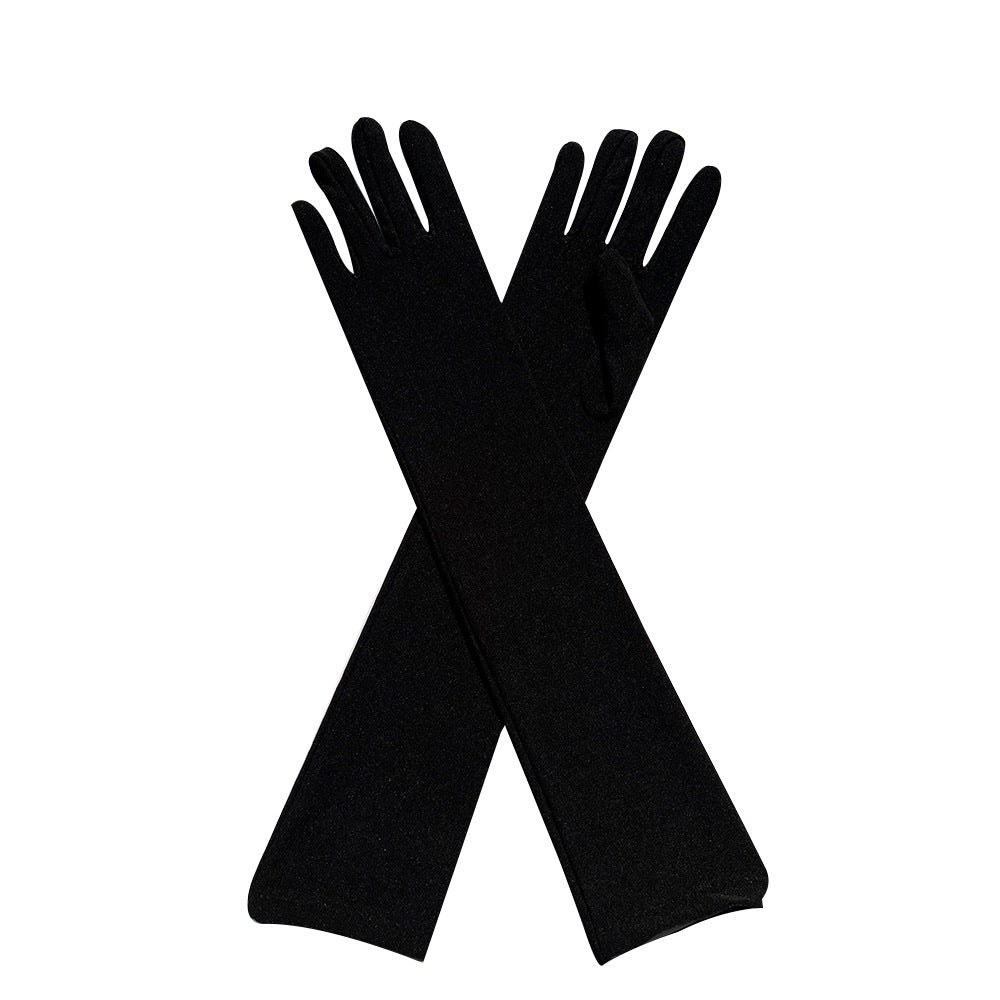 Ladies Fashion Milk Silk Stretch Gloves